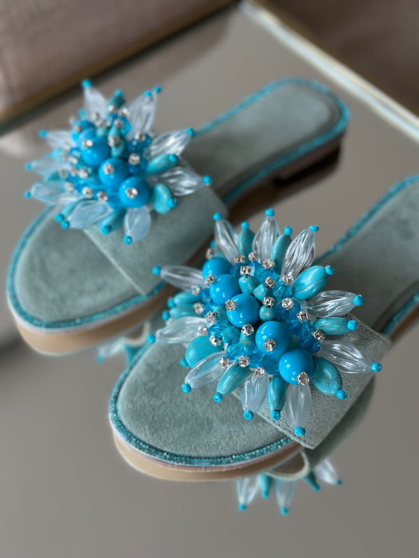 Mercan Blue slippers