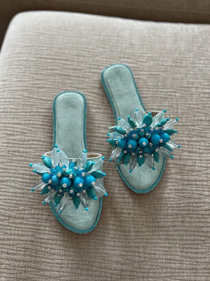 Mercan Blue slippers