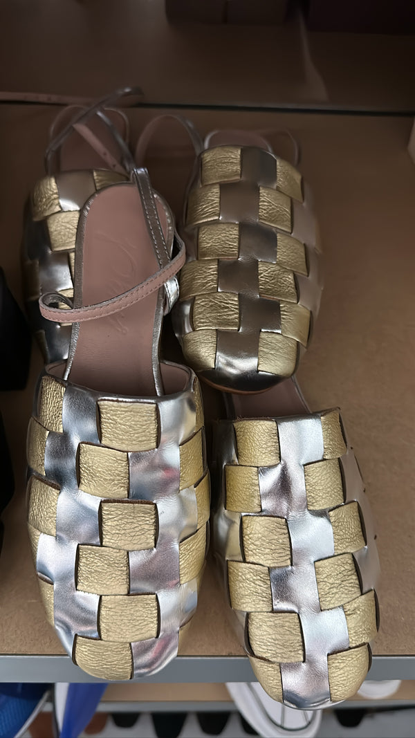Checked sandals