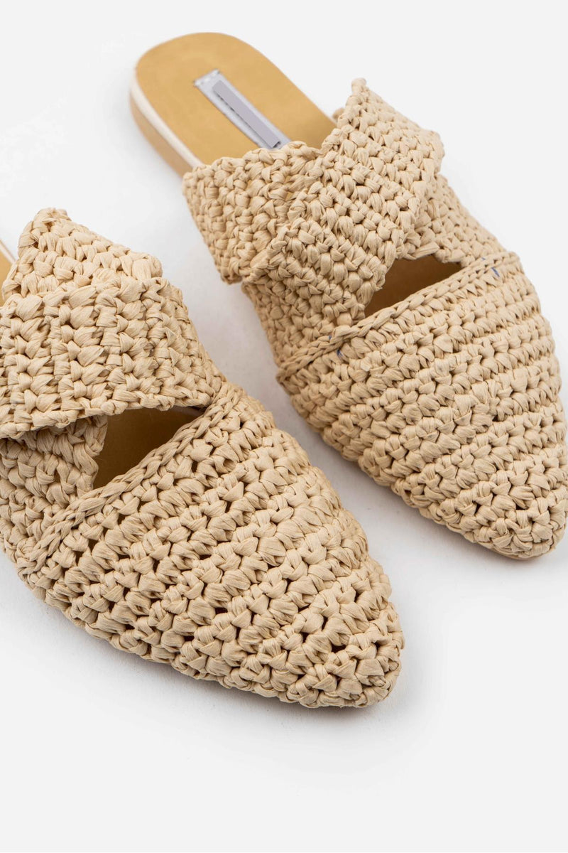 Boho slippers beige