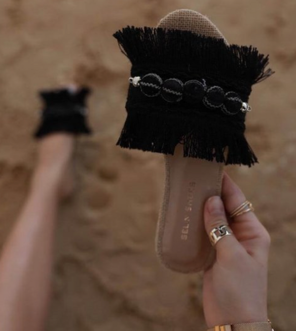 Tulum slippers zwart
