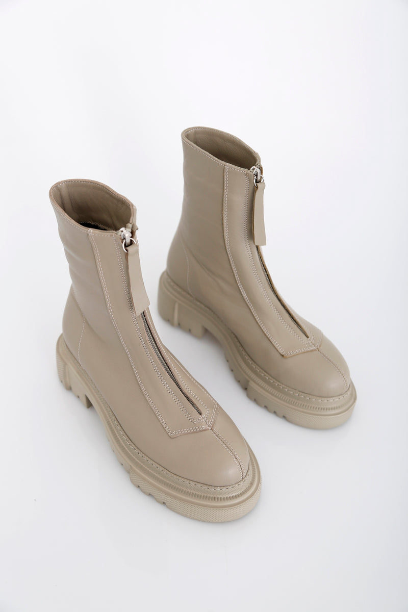 Mason Boots Beige - REAL LEATHER