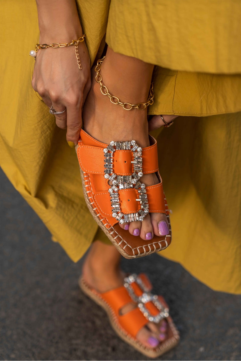 Elmas sandalen oranje