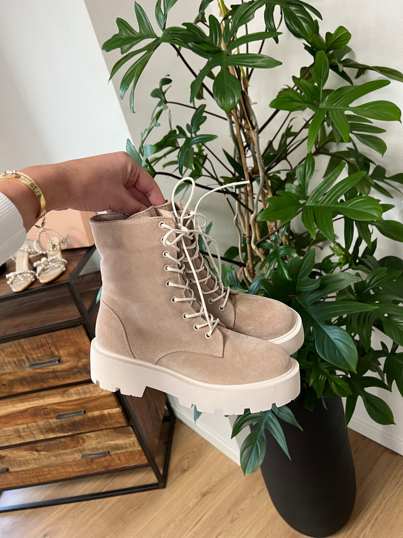 True Boots Beige Suede - REAL LEATHER