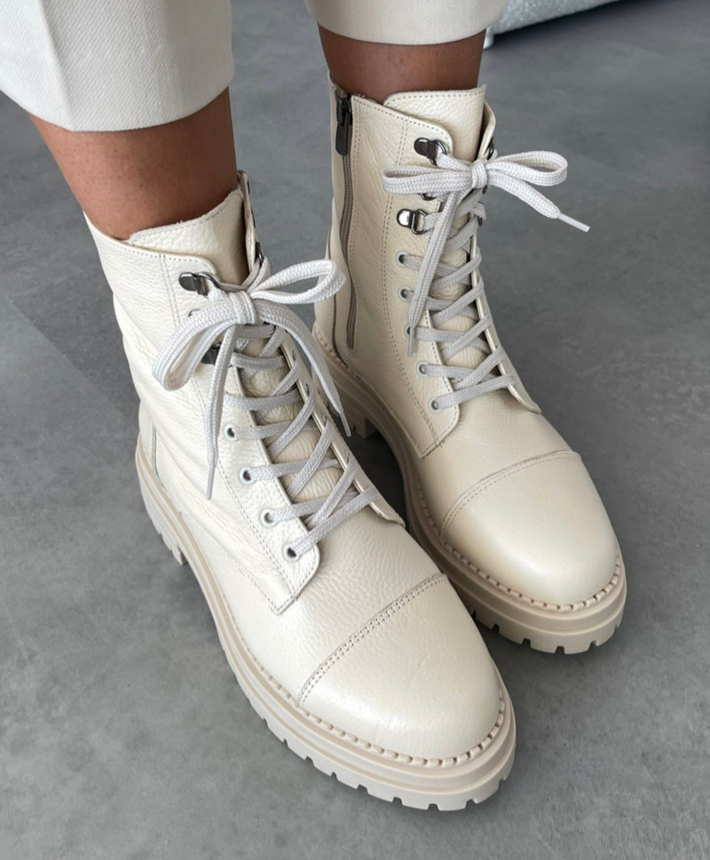 Jaimie beige boots - REAL LEATHER