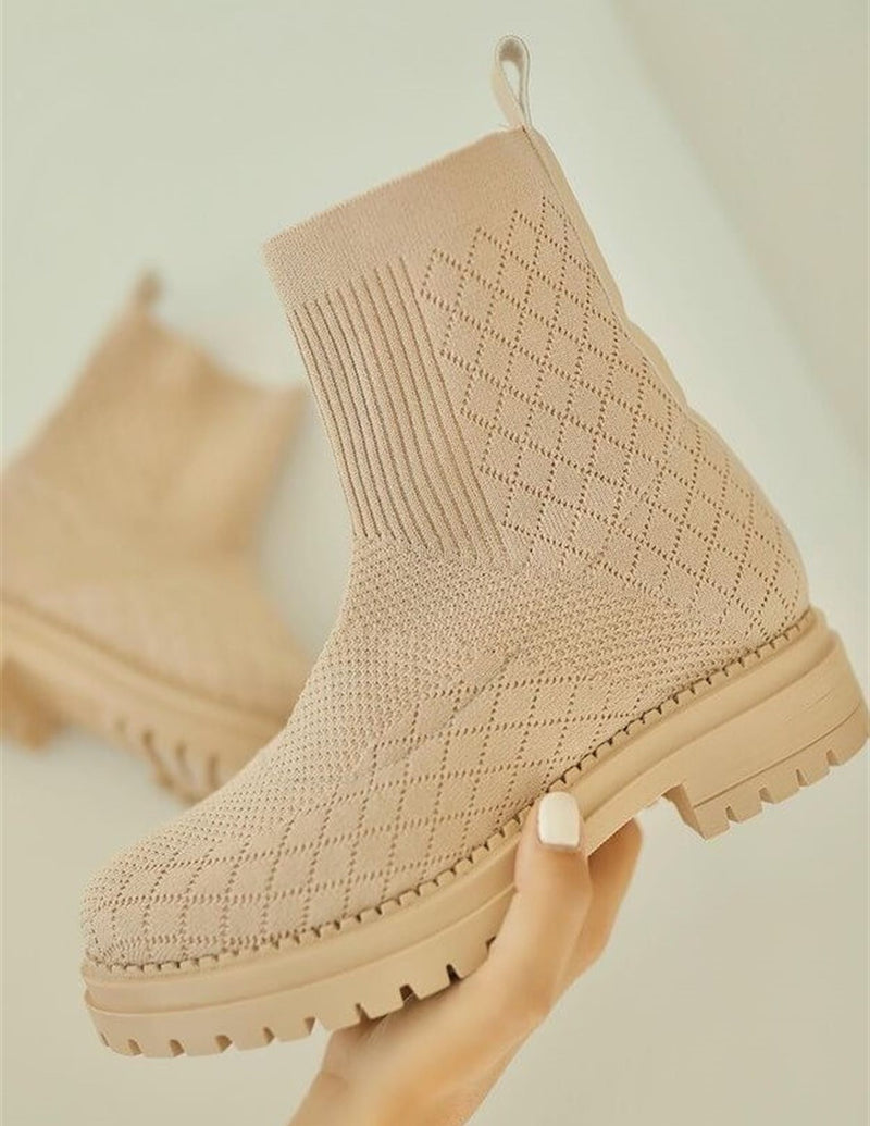 Tricot boots Nude